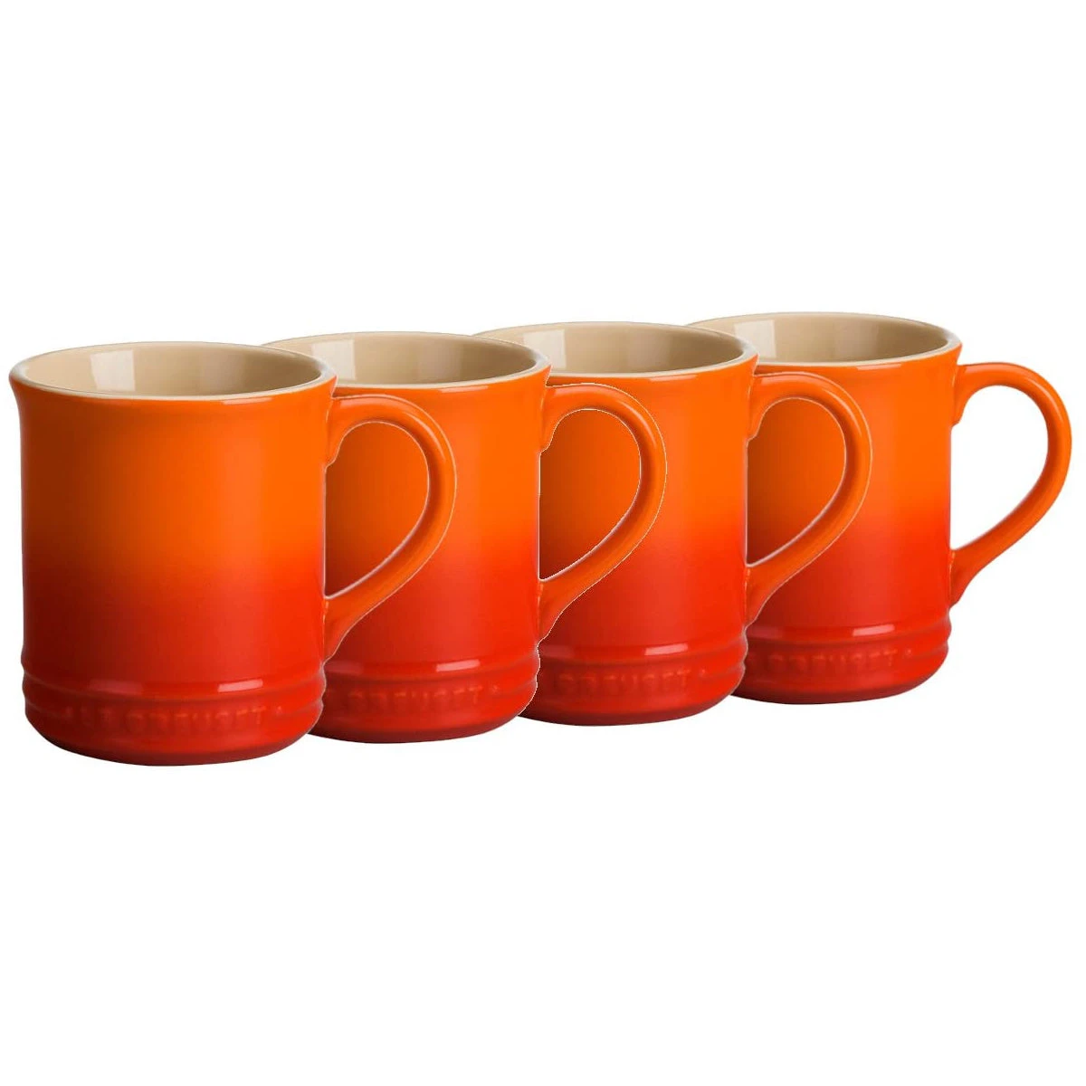Le Creuset 14 Oz. Set Of 4 Mugs - Flame 2 Le Creuset 14 Oz. Set Of 4 Mugs - Flame - Image 2