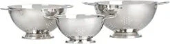 Le Creuset Set Of 3 Stackable Colanders - Stainless Steel