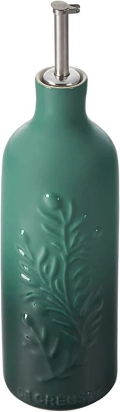Le Creuset 20 Oz. Oil Cruet W/Olive Branch Embossed Cruet - Artichaut