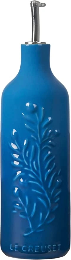 Le Creuset 20 Oz. Oil Cruet W/Olive Branch Embossed Cruet - Marseille