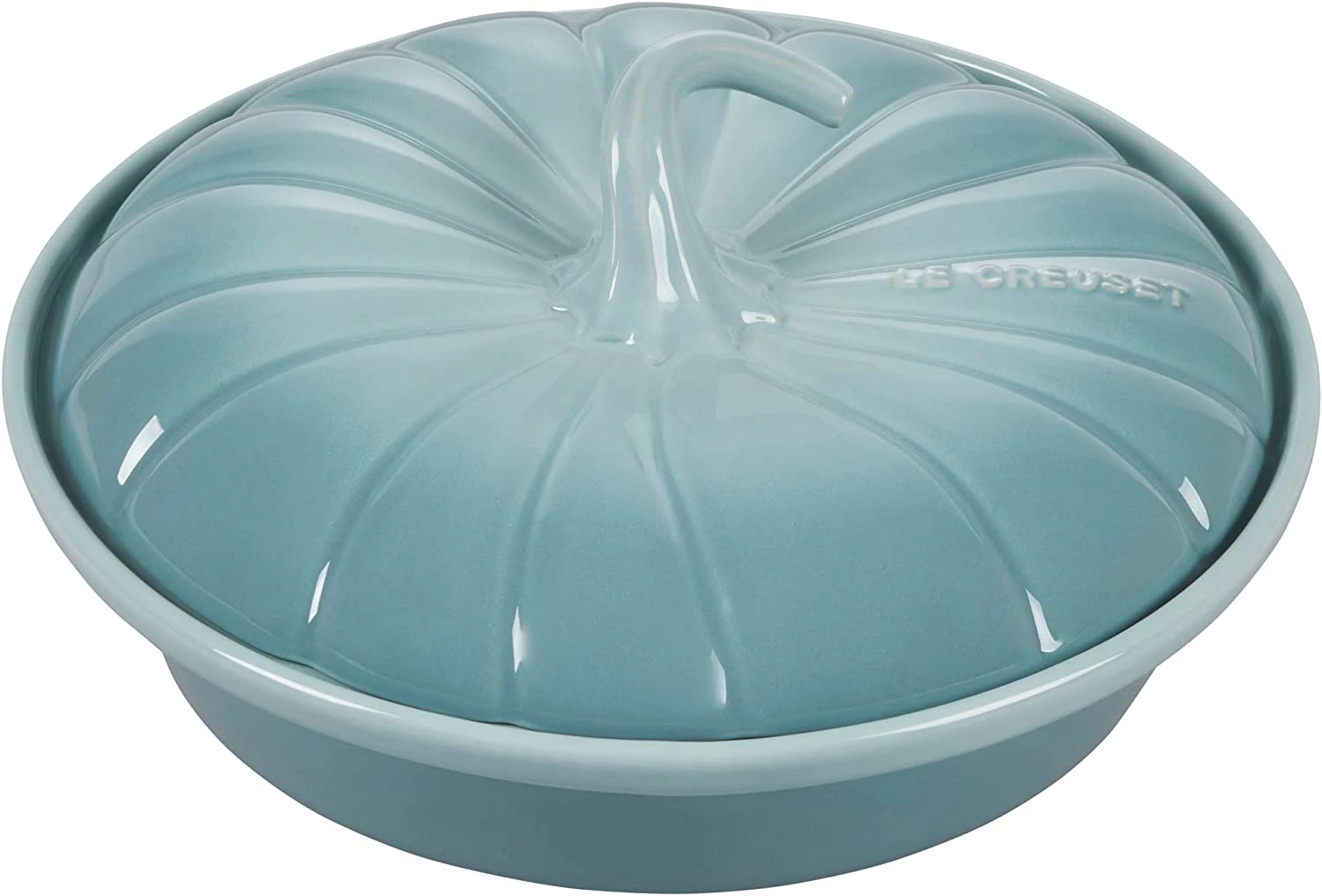 Le Creuset 9" Figural Pumpkin Baker W/Lid - Sea Salt 1 Le Creuset 9" Figural Pumpkin Baker W/Lid - Sea Salt