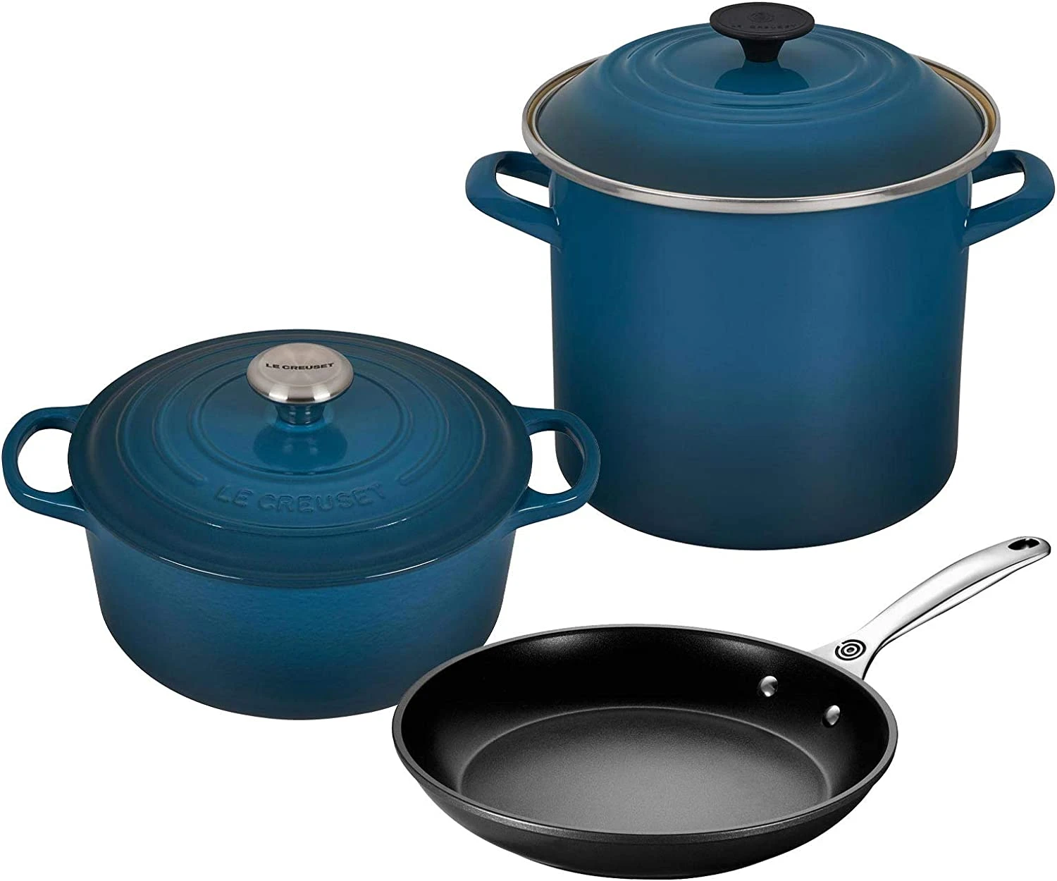 Le Creuset 5-Piece Oven And Stovetop Cookware Bundle - Deep Teal 1 Le Creuset 5-Piece Oven And Stovetop Cookware Bundle - Deep Teal