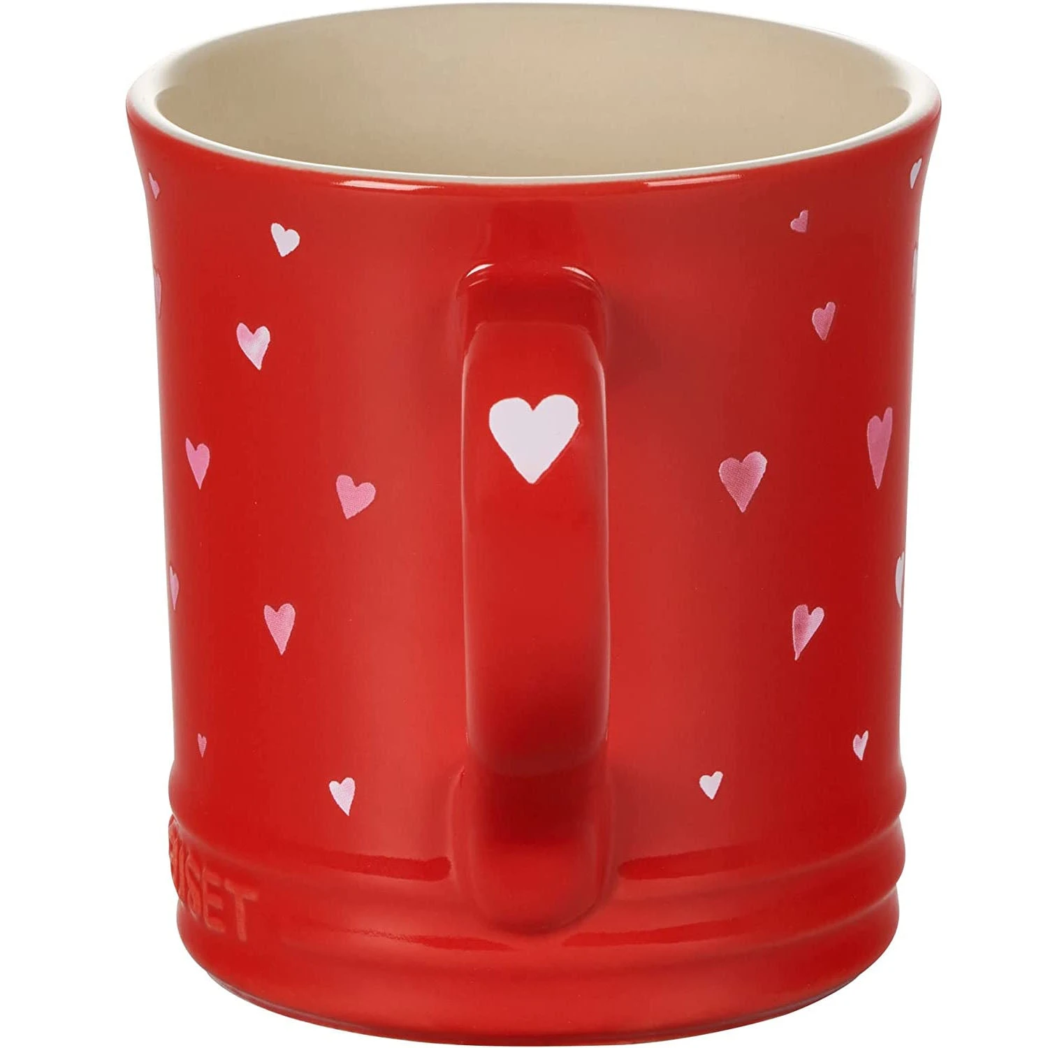 Le Creuset L'Amour Collection: Mug - Cerise W/ Heart Applique 3 Le Creuset L'Amour Collection: Mug - Cerise W/ Heart Applique - Image 3