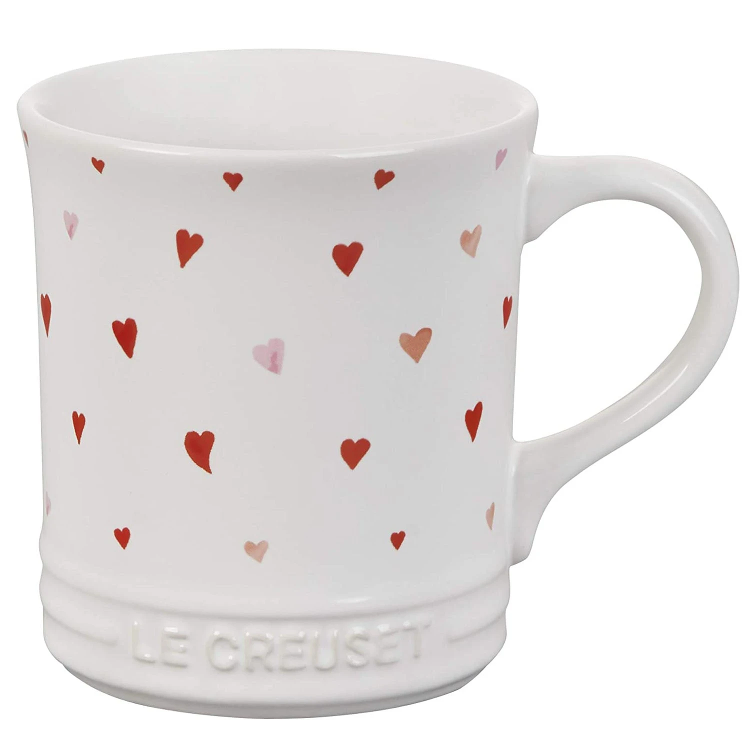 Le Creuset L'Amour Collection: Mug - White W/ Heart Applique 1 Le Creuset L'Amour Collection: Mug - White W/ Heart Applique