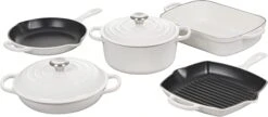 Le Creuset 7-Piece Signature Enameled Cast Iron Cookware Set - White
