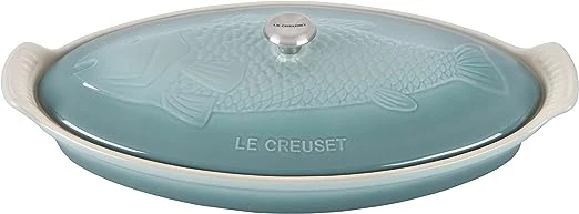 Le Creuset 1.7 Qt. Fish Baker W/Stainless Steel Knob - Sea Salt 1 Le Creuset 1.7 Qt. Fish Baker W/Stainless Steel Knob - Sea Salt