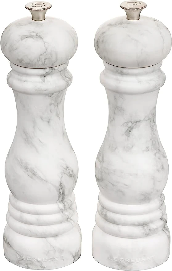 Le Creuset 8" X 2 1/2" Salt And Pepper Mill Set - Marble 1 Le Creuset 8" X 2 1/2" Salt And Pepper Mill Set - Marble