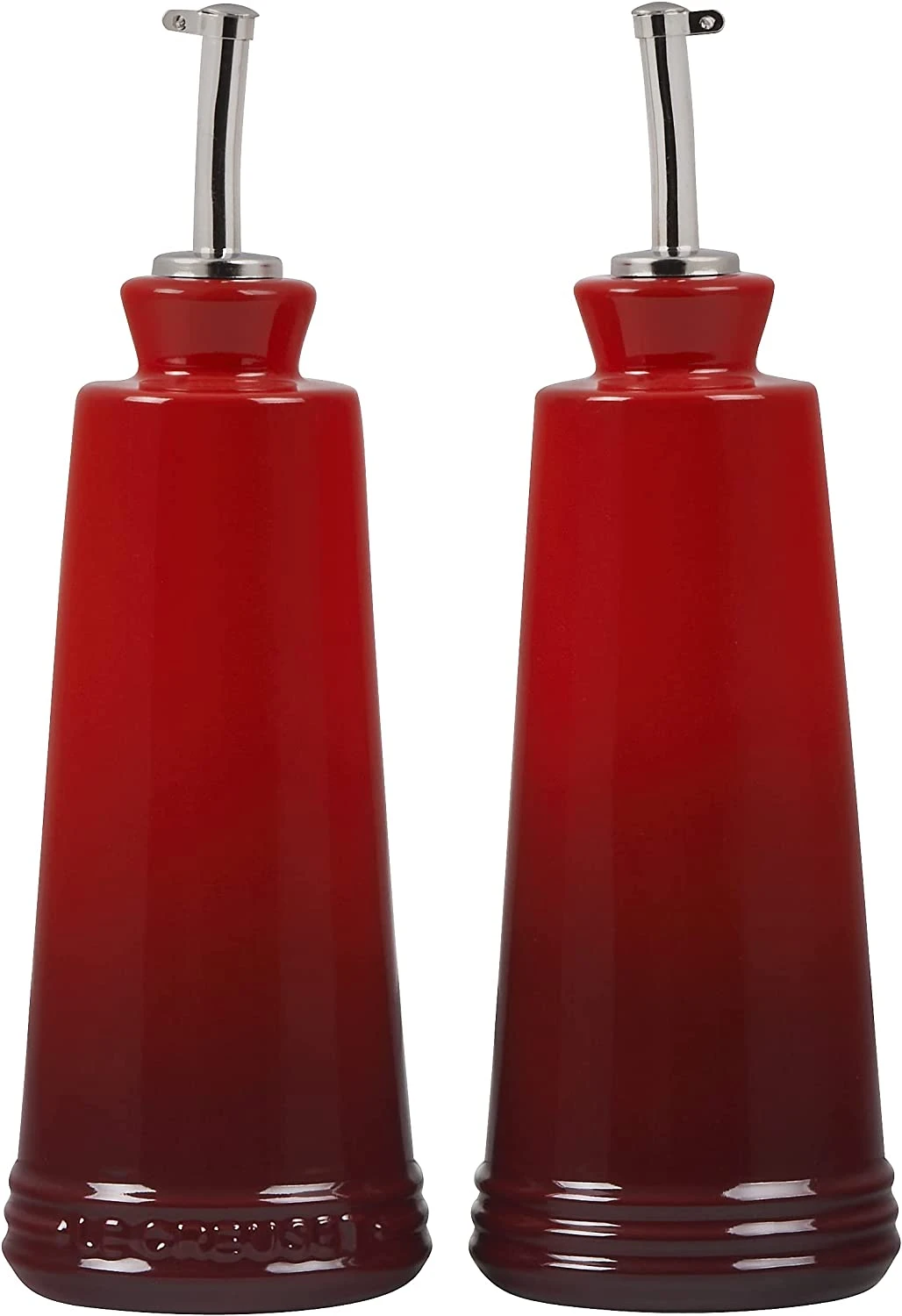 Le Creuset 10 Oz. Signature Oil & Vinegar Set - Cerise 1 Le Creuset 10 Oz. Signature Oil & Vinegar Set - Cerise