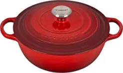 Le Creuset 7 1/2 Qt. Signature Enameled Cast Iron Chef's Oven W/Stainless Steel Knob - Cerise- Personalized Engraving Available