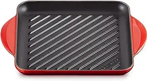 Le Creuset 9 1/2" Square Grill Pan - Cerise 1 Le Creuset 9 1/2" Square Grill Pan - Cerise