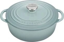Le Creuset 2 3/4 Qt. Enameled Cast Iron Classic Shallow Round Dutch Oven W/Stainless Steel Knob - Sea Salt- Personalized Engraving Available