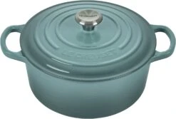 Le Creuset 4 1/2 Qt. Signature Round Dutch Oven W/Stainless Steel Knob - Sea Salt- Personalized Engraving Available