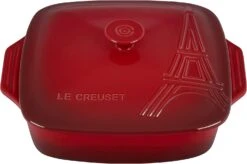 Le Creuset 2 3/4 Qt. Covered Square Casserole Eiffel Tower - Cerise