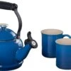 Le Creuset 1 1/4 Qt. Demi Kettle W/Stainless Steel Knob & (2) 14 Oz. Mug Set - Marseille