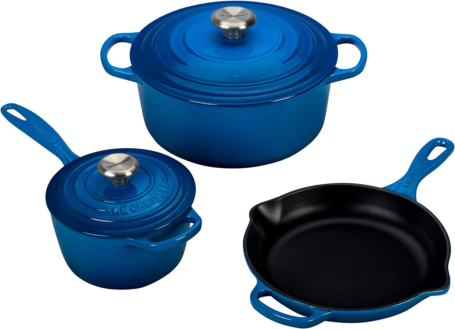 Le Creuset 5-Piece Signature Set W/Stainless Steel Knob - Marseille 1 Le Creuset 5-Piece Signature Set W/Stainless Steel Knob - Marseille
