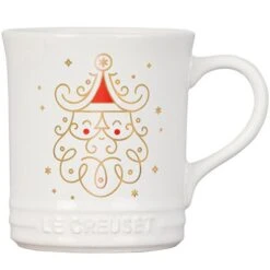 Le Creuset 14 Oz. Noel Collection: Santa Mug - White W/ Applique