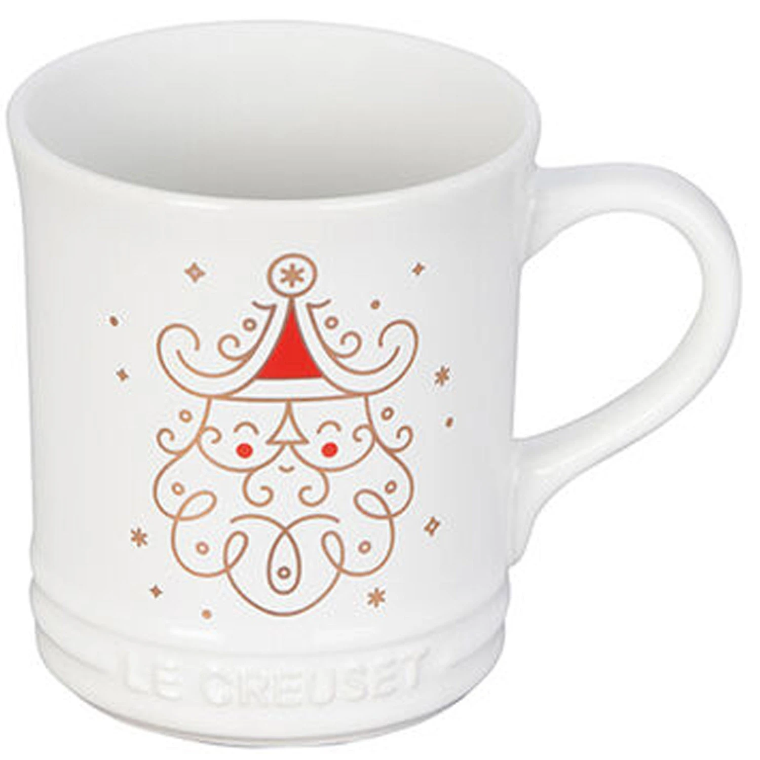 Le Creuset 14 Oz. Noel Collection: Santa Mug - White W/ Applique 2 Le Creuset 14 Oz. Noel Collection: Santa Mug - White W/ Applique - Image 2
