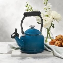 Le Creuset 1.25 Qt. Kettle & (2) 14 Oz. Mugs Demi Kettle W/ SS Knob & 2 Mug Set - Deep Teal 7 Le Creuset 1.25 Qt. Kettle & (2) 14 Oz. Mugs Demi Kettle W/ SS Knob & 2 Mug Set - Deep Teal -Le Creuset Store 81nyFUHDpRL. AC SL1500