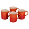 Le Creuset 14 Oz. Set Of 4 Mugs - Flame