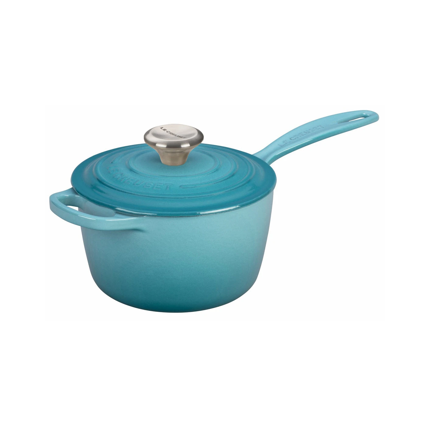 Le Creuset 1 3/4 Qt. Signature Saucepan W/Stainless Steel Knob - Caribbean 1 Le Creuset 1 3/4 Qt. Signature Saucepan W/Stainless Steel Knob - Caribbean