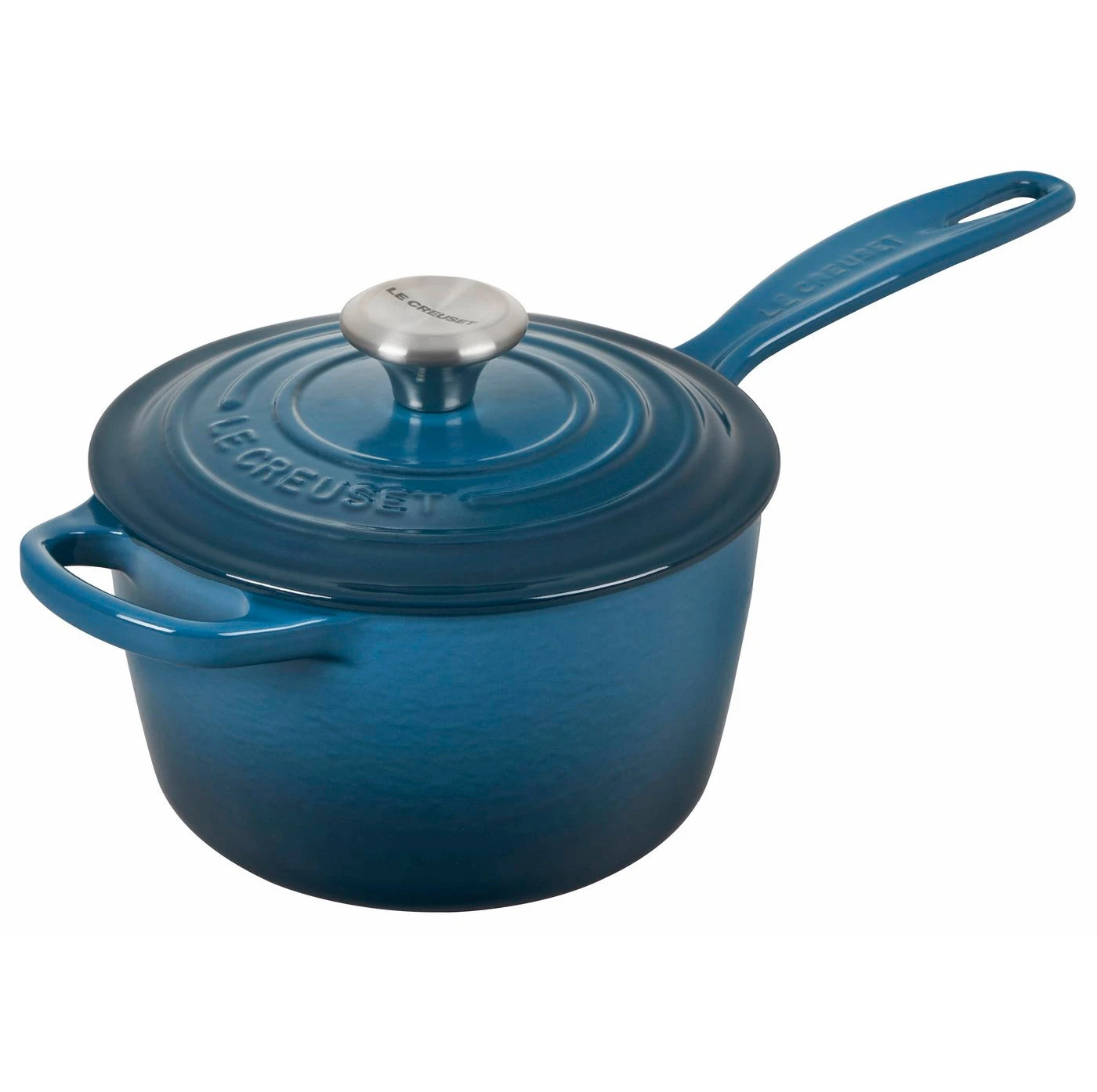 Le Creuset 1 3/4 Qt. Signature Saucepan W/Stainless Steel Knob - Deep Teal 1 Le Creuset 1 3/4 Qt. Signature Saucepan W/Stainless Steel Knob - Deep Teal