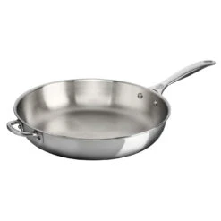 Le Creuset 12 1/2" Deep Fry Pan W/Helper Handle - Stainless Steel