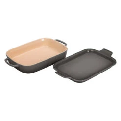 Le Creuset 2 3/4 Qt. (14 3/4" X 9" X 2 1/2") Rectangular Dish W/Platter Lid - Oyster