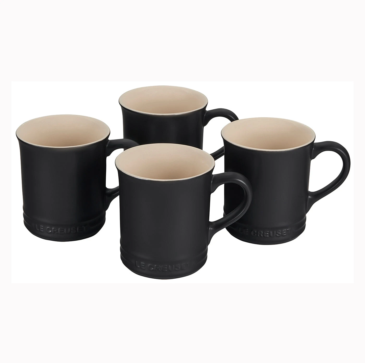 Le Creuset Set Of 4 - 14 Oz. Mugs - Licorice 1 Le Creuset Set Of 4 - 14 Oz. Mugs - Licorice