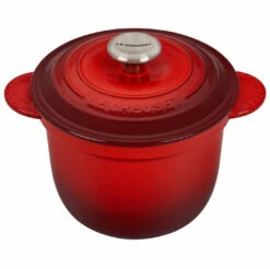 Le Creuset 2 1/4 Qt. Rice Pot W/Stainless Steel Knob & Stoneware Insert - Cerise