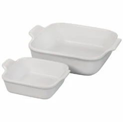 Le Creuset Set Of 2 Heritage Square Dishes - White