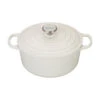 Le Creuset 4 1/2 Qt. Signature Round Dutch Oven W/Stainless Steel Knob - White- Personalized Engraving Available