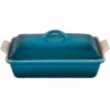 Le Creuset 4 Qt. (12" X 9") Heritage Covered Rectangular Casserole - Deep Teal