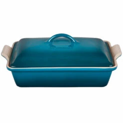 Le Creuset 4 Qt. (12" X 9") Heritage Covered Rectangular Casserole - Deep Teal