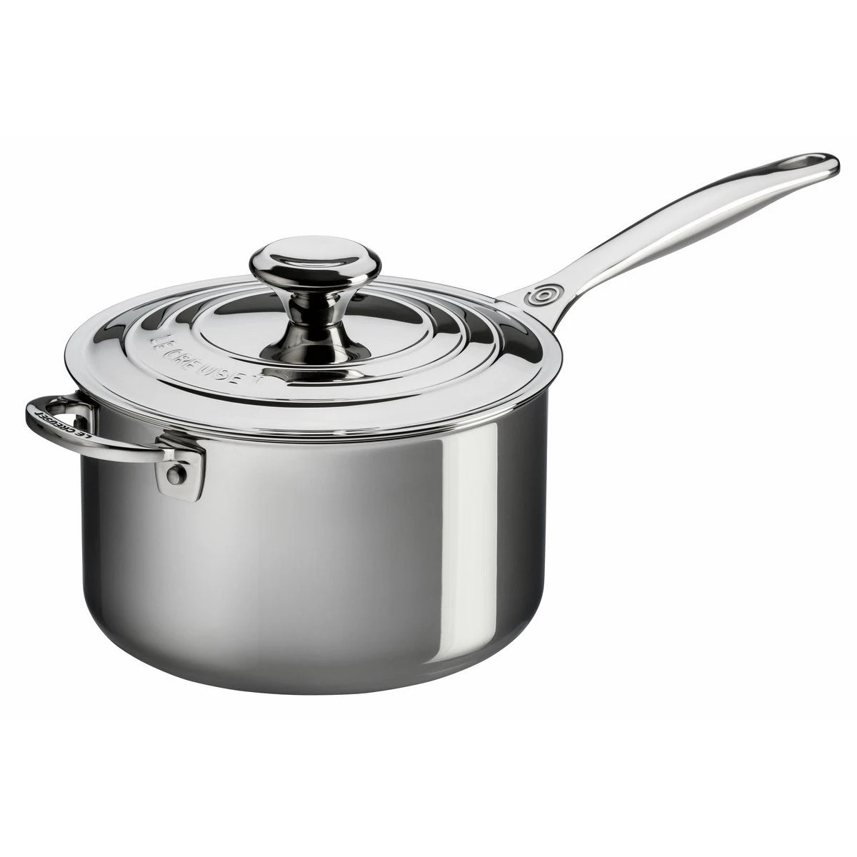 Le Creuset 4 Qt. Saucepan W/Lid & Helper Handle - Stainless Steel 1 Le Creuset 4 Qt. Saucepan W/Lid & Helper Handle - Stainless Steel
