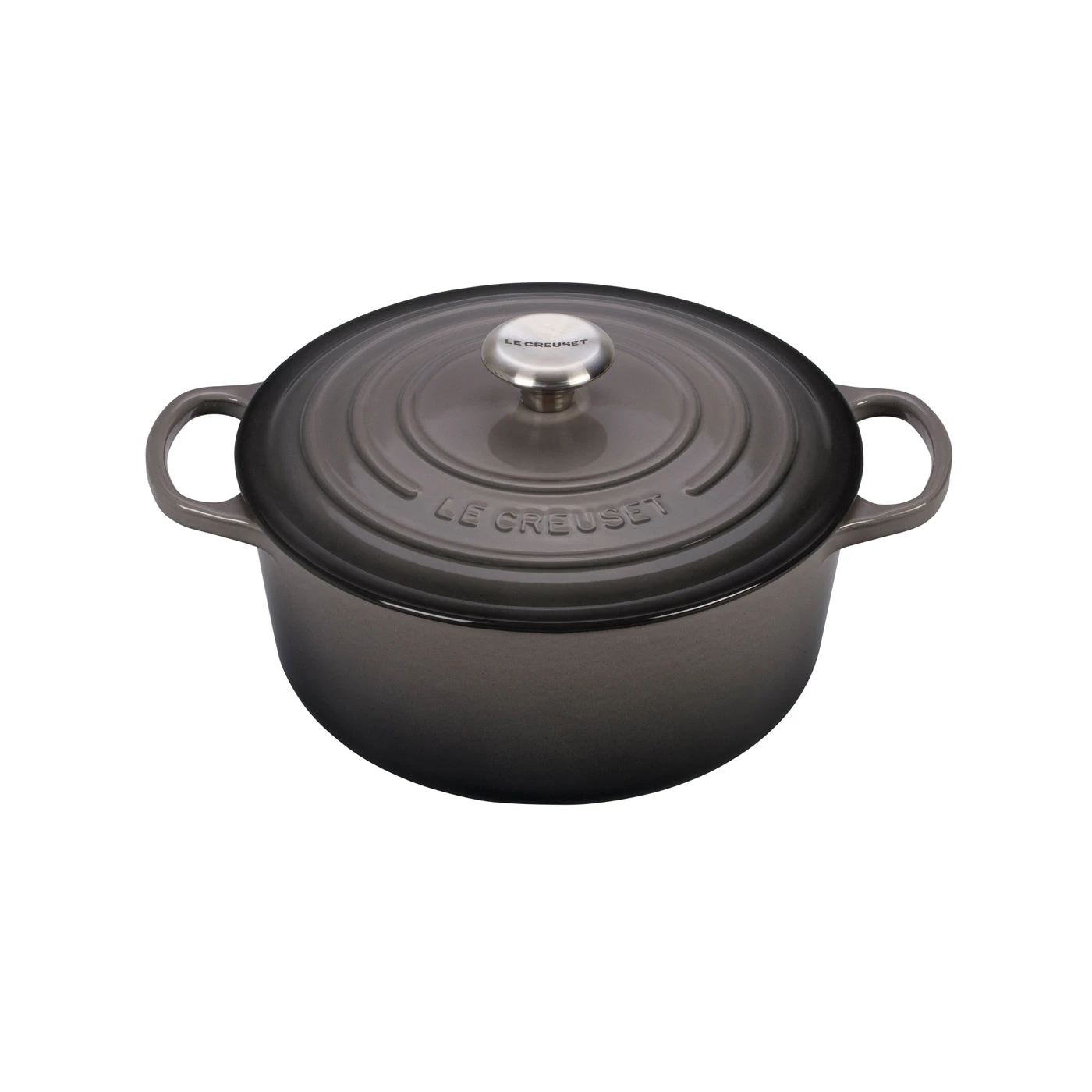 Le Creuset 5 1/2 Qt. Signature Round Dutch Oven W/Stainless Steel Knob - Oyster- Personalized Engraving Available 1 Le Creuset 5 1/2 Qt. Signature Round Dutch Oven W/Stainless Steel Knob - Oyster- Personalized Engraving Available