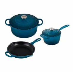 Le Creuset 5-Piece Signature Set W/Stainless Steel Knob - Deep Teal