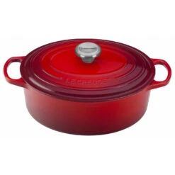 Le Creuset 5 Qt. Signature Oval Dutch Oven W/Stainless Steel Knob - Cerise- Personalized Engraving Available