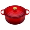 Le Creuset 7 1/4 Qt. Signature Round Dutch Oven W/Gold Knob - Cerise
