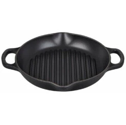 Le Creuset 9 3/4" Signature Deep Round Grill Pan - Licorice