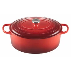 Le Creuset 9 1/2 Qt. Signature Oval Dutch Oven W/Stainless Steel Knob - Cerise- Personalized Engraving Available