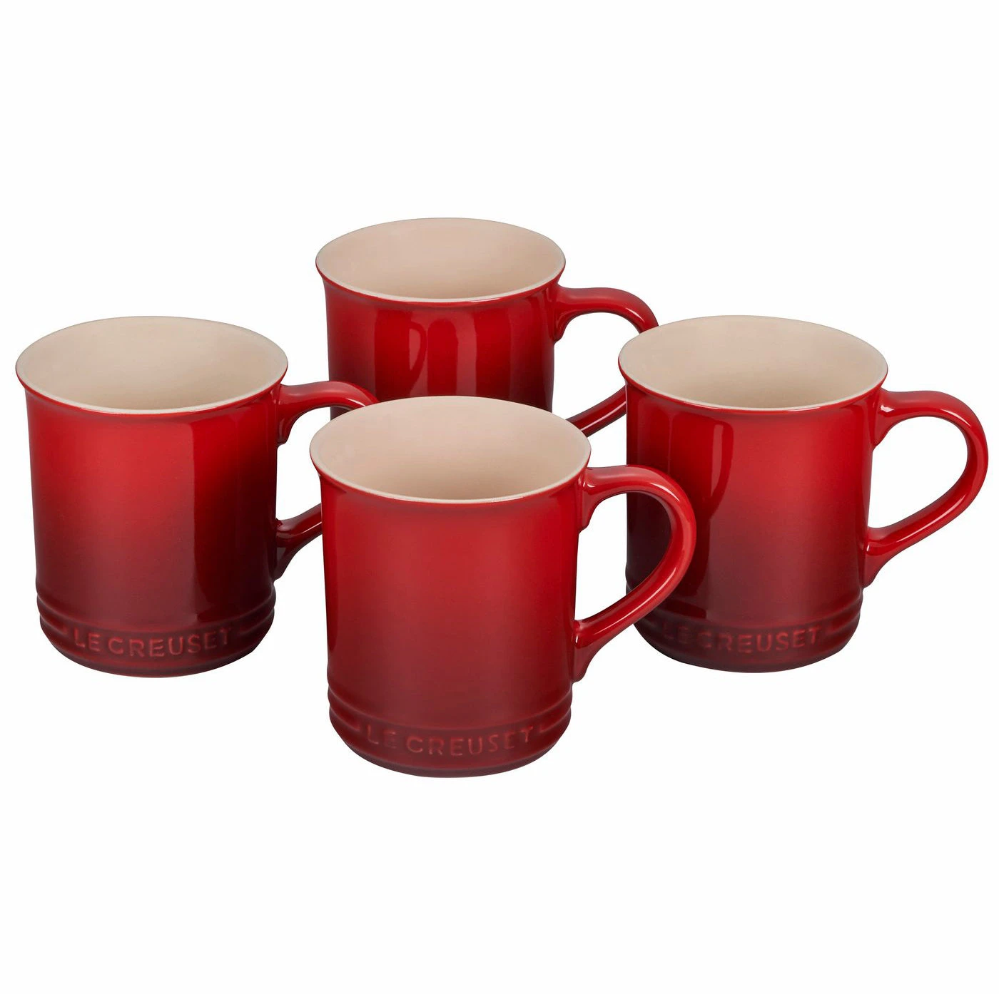 Le Creuset Set Of 4 - 14 Oz. Mugs - Cerise 1 Le Creuset Set Of 4 - 14 Oz. Mugs - Cerise