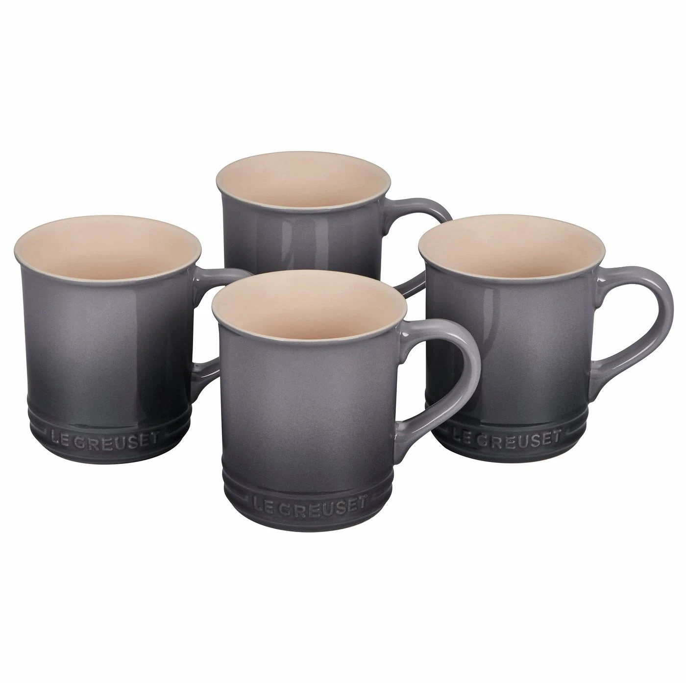 Le Creuset Set Of 4 - 14 Oz. Mugs - Oyster 1 Le Creuset Set Of 4 - 14 Oz. Mugs - Oyster