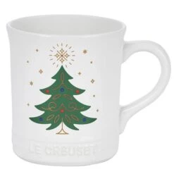 Le Creuset Noel Collection: 14 Oz. Tree Mug - White W/ Applique