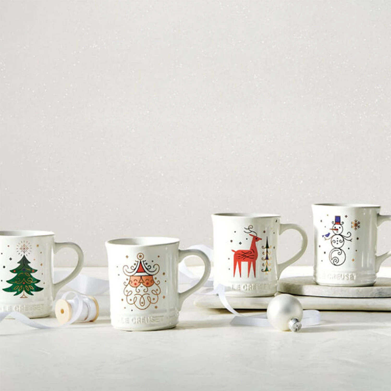 Le Creuset Noel Collection: 14 Oz. Reindeer Mug - White W/ Applique 4 Le Creuset Noel Collection: 14 Oz. Reindeer Mug - White W/ Applique - Image 4